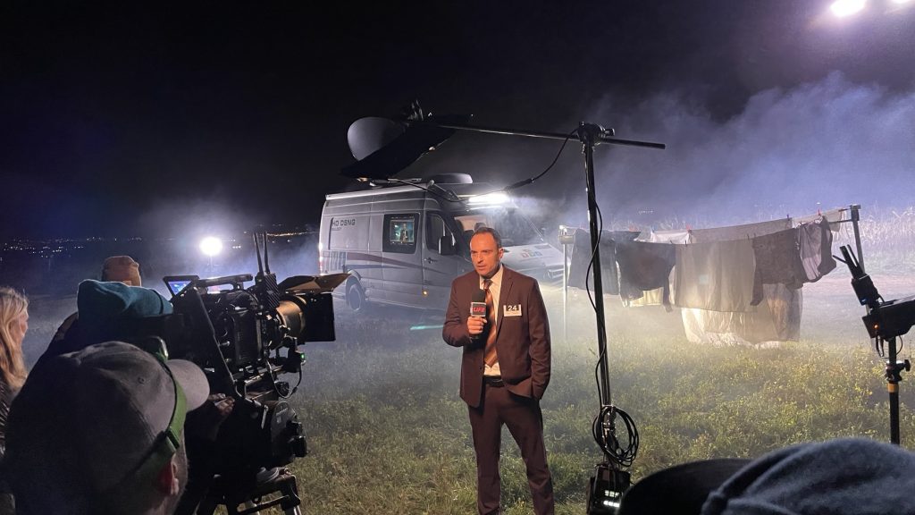 TV1 behind and in front of the cameras of the Bulsatcom TV commercial