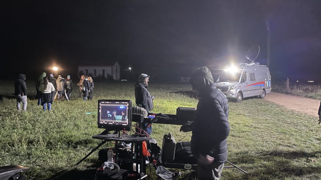TV1 behind and in front of the cameras of the Bulsatcom TV commercial